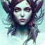 Placeholder: cute girl,Style Borderlands 2,<Yoji Shinkawa>, watercolor illustration ,singer Danish MØ face, Dryad, plants, wildflower,