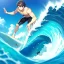 Placeholder: anime boy, surfer boy, surf, waves, perfect wave