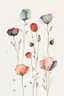 Placeholder: A minimalist watercolor painting of a group of poppies and tulips with a white background, inspired by the work of Luke Chueh. The flowers are losing their petals, but remain beautiful in their imperfection. The muted colors evoke a sense of poetry and spiritual evolution, while the connectedness of the flowers is emphasized by their placement on a postage stamp. This painting would make a great addition to any Pinterest board.