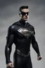 Placeholder: kryptonian, all black suit, flying