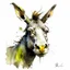 Placeholder: dnd, fantasy, watercolour, humongous strokes, stylistic, portrait, illustration, furry, donkey , personable face