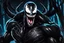 Placeholder: Venom Shadow symbiote in 8k realistic anime drawing style, bear them, neon ice power, dark forest, highly detailed, high details, detailed portrait, masterpiece,ultra detailed, ultra quality