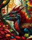 Placeholder: mythical drogon, forest flower backwornd, colorful drogon, adult book cover