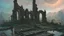 Placeholder: Destroyed City, medieval ruins, debris, stone, breched, brocken, Perspektiv from the sky, by Jean-Baptiste Monge, Ivan Bilibin, Albert Bierstadt, Reza Badrossama, watercolor ink, pencil sketch, splash art, intricate details, fantasy, beautiful, oil on canvas, award winning, imperial colours, fantastic view, radient colours, very attractive, crisp quality