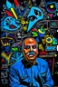 Placeholder: expressionism, Pixar style, in abstract art Basquiat, Picasso, Miro, Kandinsky, Klee, Birell, Fairey, Ardon, Buffet and Picasso style, HD --s 750 --v 5.1 --style raw, Acrylic colors black background
