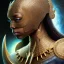 Placeholder: sango fantasy, fantasy magic, intricate, sharp focus, illustration, highly detailed, digital painting, concept art, matte, artgerm and paul lewin and kehinde wiley, masterpiece Asian black panther Egyptian pyramid silver space lady space blood moon galaxy