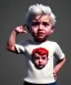 Placeholder: Pedro almodovar toddler, full body, white hair, diagonal shirt, dramatic lighting, hyper realistic