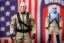 Placeholder: Mike pence G.i. joe toy doll space force uniform inside a clear blister package hanging on rack in toystore