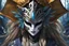 Placeholder: kindred with her mask in 8k anime realistic drawing style, ronin custom , close picture, rain, apocalypse, intricate details, highly detailed, high details, detailed portrait, masterpiece,ultra detailed, ultra quality