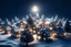 Placeholder: Picture of a winter village surrounding a Christmas tree made of bitcoin