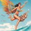 Placeholder: Bikini woman in flight