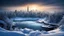 Placeholder: (masterpiece), a landscape of New York frozen, new ice age, dim light, snow , ice, below zero, fantasy, everything is frozen,