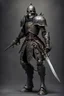 Placeholder: dark age armored skeleton knight with sword