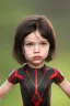 Placeholder: Black widow toddler, serious, full body, bokeh, hyper realistic