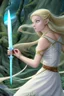 Placeholder: Young Galadriel knew that she was no match for the ogre in a fair fight. But she was determined to protect herself and her home, so she drew her sword and charged. The ogre was surprised by Galadriel's attack. It swung its club at her, but she dodged out of the way. Then, she slashed at the ogre's leg with her sword. The ogre roared in pain and stumbled back.