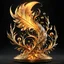 Placeholder: 3D rendering of Expressively detailed and intricate of a hyperrealistic “golden flame”: side view, scientific, single object, glossy gold shinny, black background, shamanism, cosmic fractals, octane render, 8k post-production, detailled metalic bones, dendritic, artstation: award-winning: professional portrait: atmospheric: commanding: fantastical: clarity: 16k: ultra quality: striking: brilliance: stunning colors: amazing depth