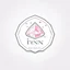 Placeholder: Create a logo for Deniz, a boutique of diamond-inspired dresses, Baby Pink