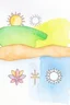 Placeholder: Resilience, , Compassion represented as symbols pastel water colors