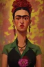 Placeholder: Frida Kahlo , an abstract painting of rusted metal and flowers, afro portrait, rust, scaffolding, iron cladding, decay, mixed media, textured, anatomically correct, beautiful perfect face, sharp focus, highly detailed by edgar allan poe