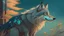 Placeholder: ghibli style, wolf