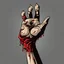 Placeholder: zombie hand claw, attack, comic book style, grey background,