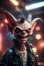 Placeholder: portrait through dirty photolens of ultimate transcendent happy chat gremlin vampire alien jaws carpenter punk frown with spotlights, in front of space portal dimensional glittering device, bokeh like f/0.8, tilt-shift lens 8k, high detail, smooth render, down-light, unreal engine, prize winning