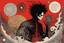 Placeholder: (text "THE SANDMAN":2.0) in sandman comic book font, Nightmare frequencies visualization, cartography of The Dreaming, abstract surreal art, by Graham Sutherland and Adolph Gottlieb and Dave McKean, mind-bending illustration; Neil Gaiman's "The Sandman" Cover art by Dave McKean, crisp cool colors - red hues