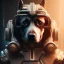 Placeholder: dog cyberpunk, natural tones, ornate and intricate detail, soft smooth lighting