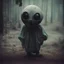 Placeholder: shy oddball creature, perfect is the enemy of the good, creepypasta aesthetic, surreal, sinister, profound, dramatic, eerie nonsense, color photography