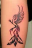 Placeholder: Tattoo of a Pheonix erupting from volcano minimalist