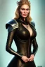 Placeholder: Cersei Lannister as evil queen in black leather, busty, cleavage, curvy, lena headay, angry, stern look. character design by cory loftis, fenghua zhong, ryohei hase, ismail inceoglu and ruan jia. unreal engine 5, artistic lighting, highly detailed, photorealistic, fantasy