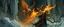 Placeholder: fire smoke and fog and light rays, phoenix jellyfish octopus bird witch in icy waterfall looks beyond really powerful slapping a bird in the face with fire, fantasy illustration, in the style of Rembrandt