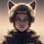 Placeholder: Cyberpunk Portrait of cat child with brown hair and with cute face, north pole snowy vibe , perfect composition, hyperrealistic, super detailed, 8k, high quality, trending art, trending on artstation, sharp focus, studio photo, intricate details, highly detailed, by greg rutkowski