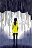 Placeholder: Ilustration of a woman standing alone in a storm , with rain pouring down around them