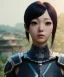 Placeholder: Anime girl cute neck head portrait, warrior costume, village, meditation, cyberpunk, 8k quality