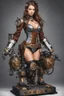 Placeholder: Front view full body gorgeous Realistic Photography beautiful super model Russian as playing Dj player with body full mechanical steampunk cyborg realistic beautiful woman hyper detailed