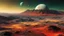 Placeholder: Landscape photograph on the surface of Io (moon of Jupiter), very tall mountains, volcanoes, pits, vents and lava flows, extensive smooth plains with a frosty coating in subtle shades of yellow, red, white, black, and green, Jupiter in the sky, exquisite composition, beautiful detailed intricate insanely detailed octane render, 16k artistic photography, photorealistic concept art, soft natural volumetric cinematic perfect light, chiaroscuro, award-winning photograph, masterpiece