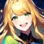 Placeholder: 8k, Girl, high quality, detailed, golden hair, green eyes, beautiful lighting, vibrant colors, laughing