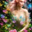 Placeholder: bright fairy, beautiful portrait, flowery luminous pastel colors, butterfly