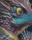 Placeholder: A close-up portrait of an alien creature with an intricate and colorful pattern of scales, feathers, or other unique features.