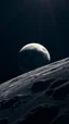 Placeholder: a view from the moon of planet from a distance earth