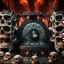 Placeholder: DJ of the damnded, insanely detailed DJ booth in hell, MID set, speakers and equipment made of bone, anatomically correct, add more skulls in th audience, photorealism, vray, 8k 3d