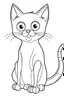 Placeholder: blank colouring book, simple picture for toddlers, cat with one tail, disney and pixar style