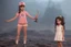 Placeholder: Girl 3d character with creative trophy with his hand like winner stand on stage.