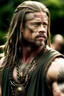 Placeholder: brad pitt as long haired celtic warrior with tribal tattoos