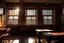 Placeholder: A photograph of an American classroom with evening light coming through the window.