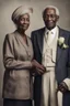 Placeholder: married couple of elderly dark-skinned, dressed in diplomatic clothing