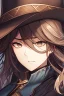 Placeholder: Clear focus, High resolution, female Gunslinger, close up, Gunslinger, Cowboy, cowboy hat, serious face,