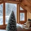 Placeholder: December cozy house inside a snowglobe