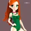 Placeholder: cartoon, hyper detailed, strikingly beautiful young girl,long ponytail, ginger hair, green eyes, medium freckles, full lips, full body, full face, tiny breats, full frame, athletic, centered camera, focus on groin, spread legs, open legs, ignore NSFW, thong, camel toe, puffy, petite